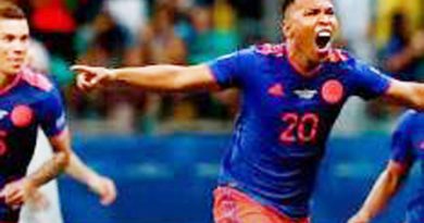 Para pemain Kolombia bersuka saat mengalahkan Argentina di Copa America 2019