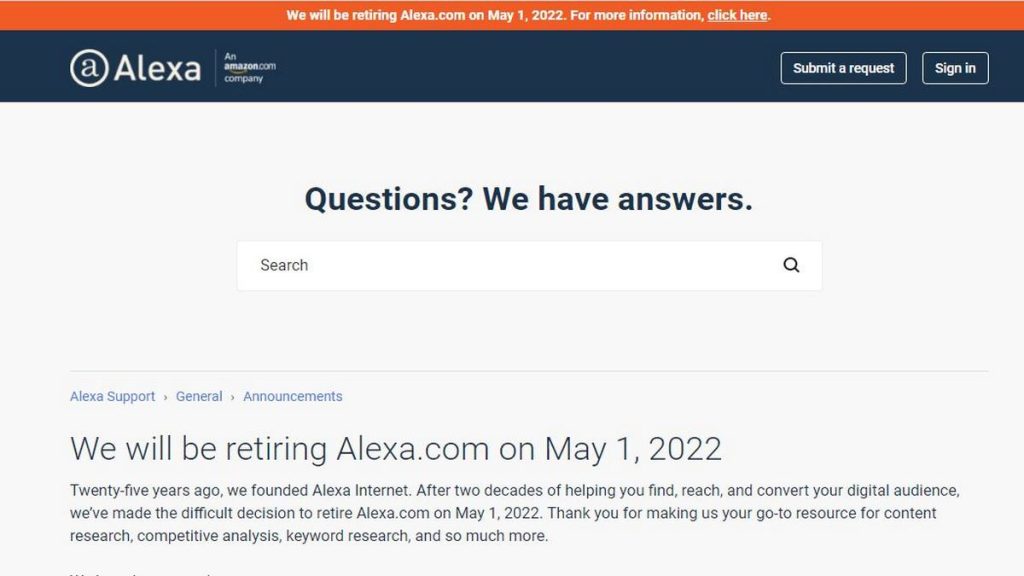 alexa tutup layanan 1 mei 2022