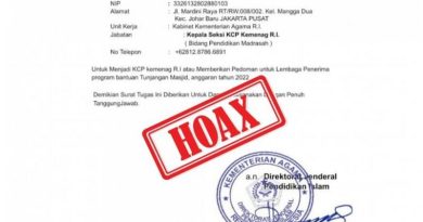 Hoax! Surat Tugas Program Bantuan Tunjangan Masjid 2022
