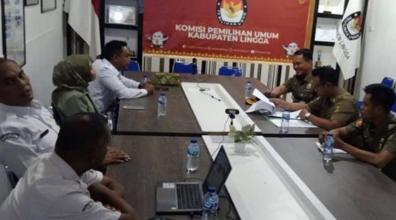 KPU Lingga Koordinasi Bersama Satpol PP Jelang Pemilu 900