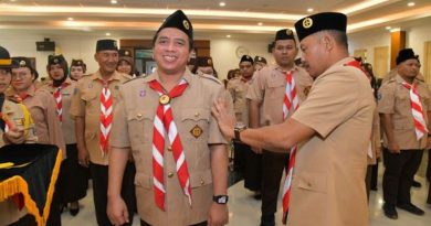 musthofa anwari dilantik sebagai ketua saka pom kepri 090ok